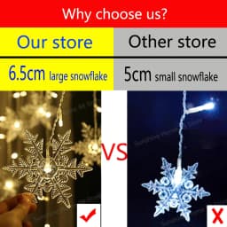 3.5M Christmas Lights LED Fairy String Lights Snowflake Curtain Garland Waterproof For Holiday Party Xmas Decoration 2026