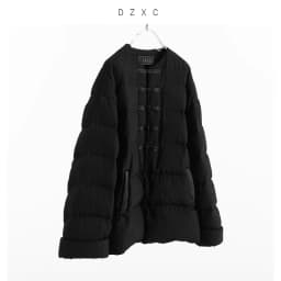 Women's New Chinese Style Goose Down Jacket with Button Detail, 2026 New Model, Made of Real Silk Guanle Crepe Fabric