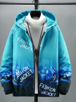 Camouflage Winter Cotton Jacket Thin Men's Wear Resistant Stainproof Warmth Youth Casual Long Sleeve Zipper Hooded Coat