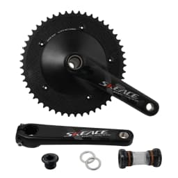 SKEACE Break The Wind Hollowtech Crankset, Fixie Crank, Fixed Gear Bike, Track Bicycle CNC Carbon Chainwheel, 49T, 165mm, 144BCD