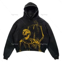 New Street Gothic Casual Letter Blast Print Pattern Men Clothing Fashion Hoodie Harajuku Retro Y2K Hoodie Sweatshirt
