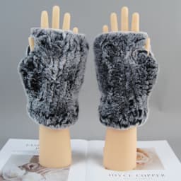 2026 New Fashion Real Rex Rabbit Fur Gloves Women Winter Genuine Fur Mittens Girl Fingerless Gloves Wrist Warmer Elastic Fluffy