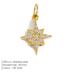 EMANCO Star Sun Pendant Charms for Earrings Necklace Making Supplies Stainless Steel Gold-Plated Diy Jewelry 48 Hour Shipping