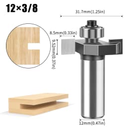 1pc 6mm 12mm Shank Ball T-cutter Woodworking Milling Router Bit Slotting Cutter 2-in-1 Slotting Crabapple Angle Milling Cutter