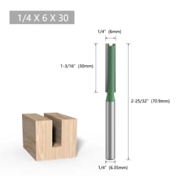 LAVIE 1pc 1/4mm Shank Straight Bit Double Flute Router Bits Milling Cutter For Wood Woodwork Tool C07-002