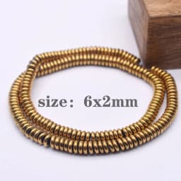 Plated Genuine Gold Color Retention AAA+ Natural Hematite Stone Spacer Loose Beads For Jewelry Making Diy Bracelets Finding