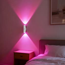 Double Head RGB LED Night Light with Motion Sensor Rechargeable Magnetic Wall Lamp for Cabinet Hallway Stair Mood Ambient Light