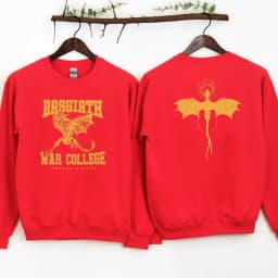 Vintage Fourth Wing Sweatshirt Dragon Rider 2 Side Print Basgiath War College Hoodie Empyrean Series Fantasy Bookish Sweatshirts