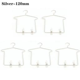 5pcs Doll Accessories Cute Mini Doll Dress Clothes Hangers Dollhouse Furniture Metal Doll Hangers