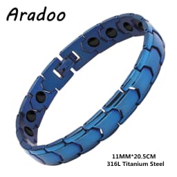 Titanium Steel Hematite Therapy Bracelets Arrow Design Men's Magnetic Link Bracelet