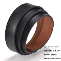 Pure Cowhide Leather Belt Men's No Tooth No Hole Automatic Buckle Genuine Leather Headless Pants Belt Punching Needle Buckle