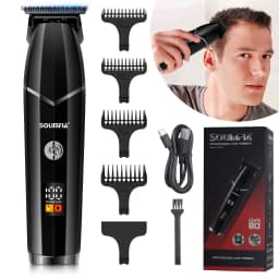 Solimpia LCD Digital Display Hair Shears with 0 Blades Salon-Specific Engraving Shears USB-Charged Lettering Clippers