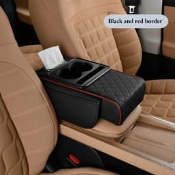 Auto Center Console Armrest Height Pad, Armrest Cushion Cover with 2 Cup Holders, All-Season Car Armrest Pillow Protector