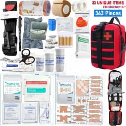 363pcs First Aid Kits Professional IFAK Trauma Bag Supplied Full Set Molle Camping Kit with Tourniquet Items Medical Bag Kits