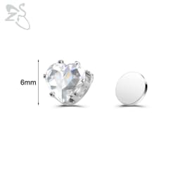 ZS 1 Piece Magnetic Clip-on Earrings Star Heart Shape CZ Crystal Ear Clip No Piercing Ear Stud No Pierced Earring Jewelry 4-8MM