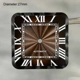 27mm S Logo NH35 Dial Square Roman Santo S Dial for NH35 Automatic Movement Black Blue Hands NH35 FCK 9-5 Dial Watch Accessories