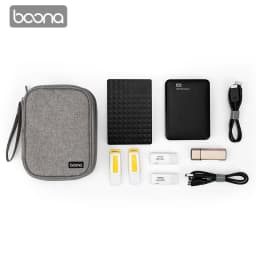 BOONA Portable External 2.5" HDD Bag External USB Hard Drive Disk Storage Bag Carry Usb Cable Case Cover Pocket Hard Drive Bags