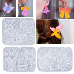 Butterfly Leaves Bow Earring Pendant Silicone Mold Epoxy Resin Jewelry Making Molds DIY Charms Key Chain Mould Creative Crafts