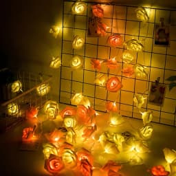 10/20 LED Rose Flower Shaped Led Light String Warm Lights Home Garden Party Decoration Lights Christmas Wedding Party Decoration