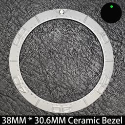 Sloping 38mm * 30.6mm Ceramic/Aluminum Blue Luminous Bezel GMT and Diving Watch Insert Fit for 40mm Watch Case Replacement Watch