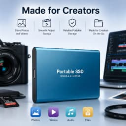 4TB Slim External SSD Portable Type-C Hard Drive USB 3.1 Storage for Mac Laptop PC Phone Backup Data