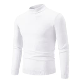 Autumn Men's Half Turtleneck Sweater Solid Color Basic Style Casual Fashion Knitwear Slim Fit High Elastic Male Warm Pullovers