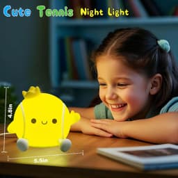 Tennis Night Light,LED Squishy Novelty Lamp,2 Levels Dimmable Nursery Bedroom Nightlight for Kids, Rechargeable Touch Lamps