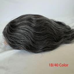 1B20 1B80 Grey Silver Hair Toupee for Men Mono Base with PU Human Hair Pieces Replacement System Lace Front Natural Hairline