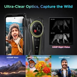 DOOGEE V Max 2 Rugged Phone 22000mAh Dimensity 8300 48GB(16GB+32GB) 512GB 6.78'' Screen Dual Camping Light Android16 Smartphone