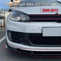 3pcs For Volkswagen Golf 6 MK6 GTI GTD 2009-2013 Car Front Bumper Lip Spoiler Splitter Diffuser Cover Deflector Body Kit Tuning
