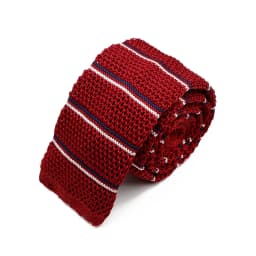 New 5.5cm Knitted Tie for Men and Women in Red Green Grey Striped Colorful Pattern Slim Fit Narrow Winter Tie Accessories Gift
