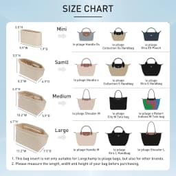 Organizer Insert For Longchamp Large Small Mini Size Totes Bag Felt Storage Bag Purse Insert Handbag Liner Bags Accessories