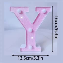 1PC 16cm Pink Glitter LED Letter&Number Lights Battery Powered Decorative Lights For Wedding,Proposal,Birthday,Party,Photo Props