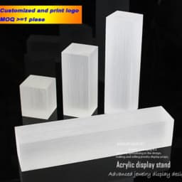 Acrylic Clear Square Sheet Stamping Block Cosmetics Display Stand Pad Ornaments Rings Necklace Jewelry Holder Photography Props