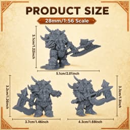 28mm Dwarf Commanders Miniature Set, Fantasy Tabletop Roleplay Gaming Figures, Detailed Armored Dwarf Leader Characters, TTRPGs