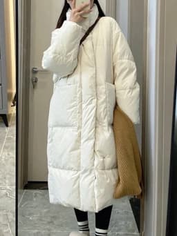 Trendy Women's Winter Jacket Durable Cotton down Coat Mid-Length Bread Style College Fashion Outerwear Korean Straight Cut