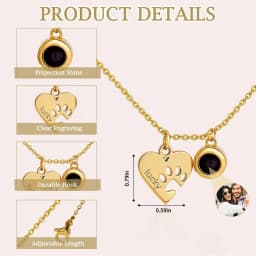 Personalized Engraved Name Picture Necklace Custom Photo Projection Necklaces Dog Cat Paw Necklace Memorial Gifts for Pet Lover
