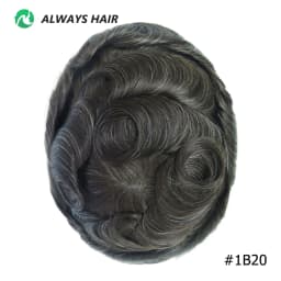 Alwayshair - DURA LACE Men's Capillary Prosthesis Hair 130% Hair Density Indian Hair Lace Toupee Wig For Man