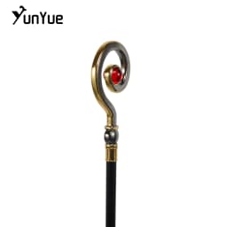 Vintage Black Gold Ruby Scepter Walking Cane Gentleman Collections Elegant Walking Stick Cosplay Photography Props Party Cane 93