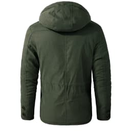 Men's Jacket WINTER USA SIZE Large SIZE Lamb Fleece JACKETS Hooded Cotton Thickened Multi Pocket Casual Mid length Coat