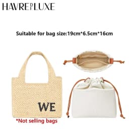 Drawstring bag organizer insert shoulder strap for Anagram Basket straw woven bag support inner liner bags accessories