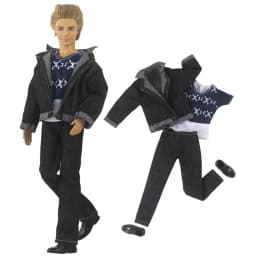 1 Set Doll Clothes Leather coat Outfit for 12 inch Ken Doll Many Style for Choice A02