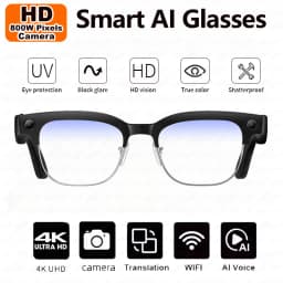 2026 New AI Smart Photo Glasses 800W Camera Anti-shake HD Video Recording Translation Voice Assistant Music BTCall Smart Glasses