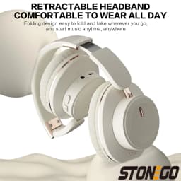 Bluetooth Headphones Over Ear Wireless Headset BT5.3 Foldable Portable Hi-Res Audio Fashion Aesthetic Deep Bass Stereo 24H Battery Fast Charge Dual Mode With Mic Noise Isolation For Students Content Creators Remote Work Travel Commuting Light