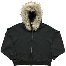 Fluffy Hat Hoodie Solid Color Casual Long Sleeve Hoodie Retro Coat Street Trend Y2K