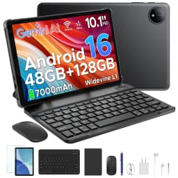POCKAM P10 Tablet 10.1 "Tablet PC Display 48GB RAM(8GB + 40GB) 128GB ROM 7000mAh Unisoc T310 Android 16 Gemini AI Widevine L1