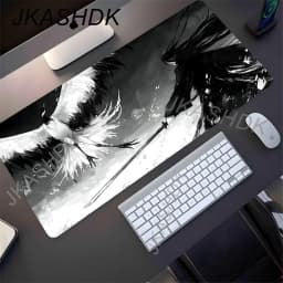 Black Samurai Mouse Pad Gamer Table Mat Teclado Empresa Gaming Laptop Esports Mousepad PC Office Accessories Computer Desk Mats