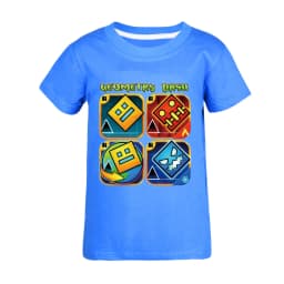 Geometry Dash TShirt Kids Cartoon Clothes Boys 100% Cotton T-shirt Children Fashion Clothing Toddler Girls Short Sleeve Tops