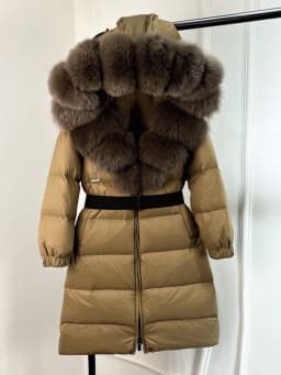 Lagabogy 2025 Winter Puffer Jacket Women Real Fox Fur Hooded Collar Thick Warm Long White Duck Down Coat Loose Luxury Outerwear