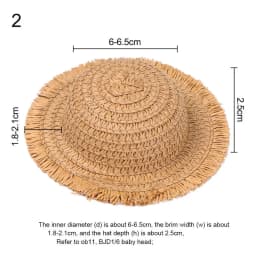 5 Sizes Tassel Hat for 1/81/61/41/3 Doll Doll House Ornament Straw Hat Doll Hat Accessories Hand Weaved Hats